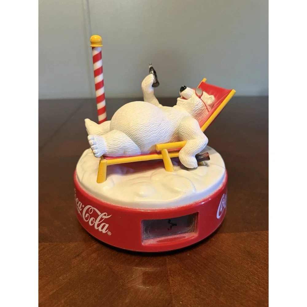 Vintage 1995‎ Coca-Cola Polar Bear Musical Alarm Clock Nostalgic Read